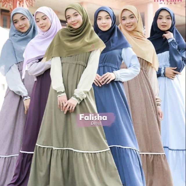 Gamis/Dress Busui Syari Falisha Bahan Katun Medina By Nayma