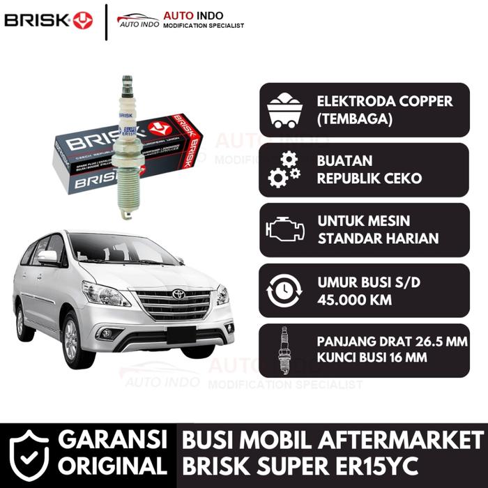 Busi Mobil Brisk Super ER15YC untuk Toyota Innova Bensin Mesin 2.0 2.7 | Garansi Ori