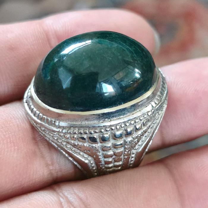 batu cincin giok nabire hijau botol dark green papua