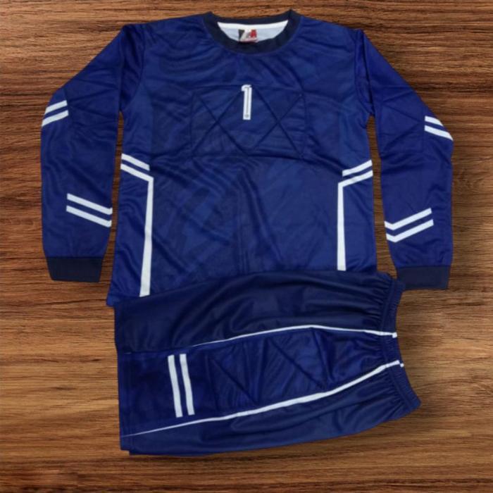 SETELAN BAJU KIPER/BAJU KIPER FUTSAL/BAJU KIPER SEPAKBOLA - SETELAN KIPER BIRU, 10-11 thn