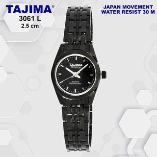 Jam Tangan Analog Wanita Tajima Premium 3061 L Black Band Original Garansi 1 Tahun + Free BOX