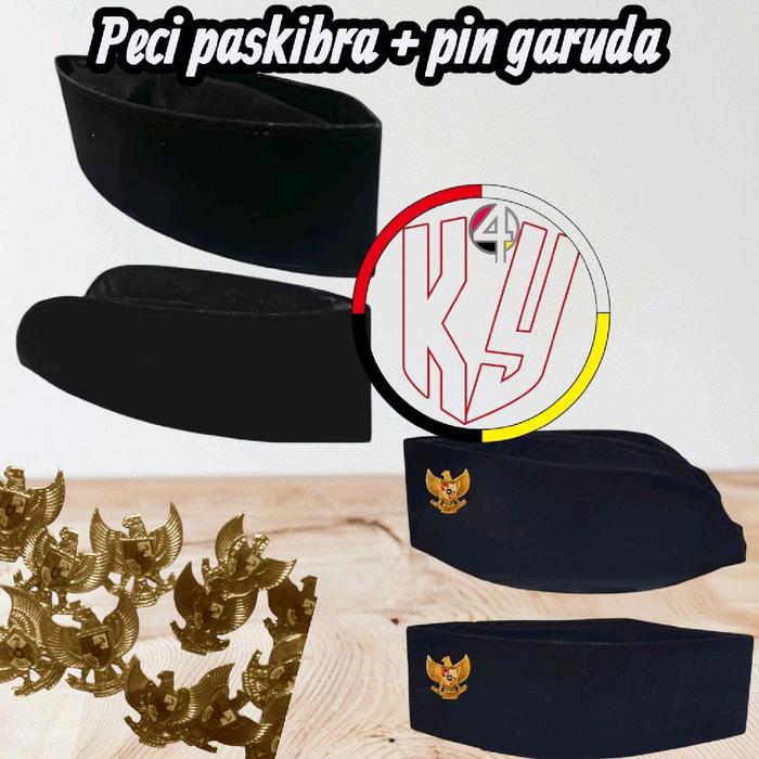 Peci Paskibra + Pin Garuda untuk Pria dan Wanita - Songkok PDU Paskibra - Headwear/peci paskibra pri