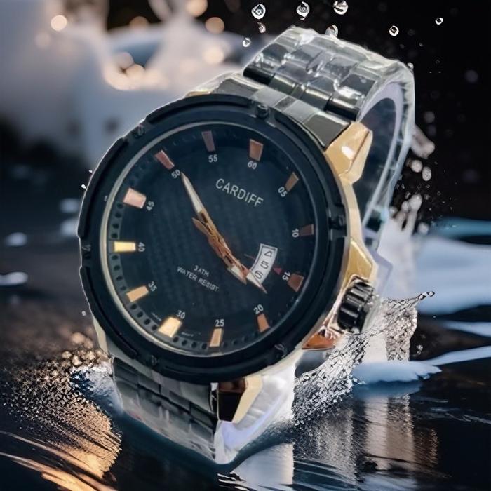 Jam Cardiff Original (Bisa COD) Jam Analog Jam Pria Besi Elegan Kaca