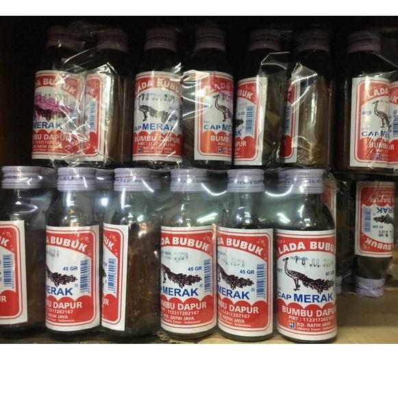 Lada Bubuk Botol Cap Merak 12 botol ( 1 lusin ) / Lada Merak Botol 45g / Lada Putih Botol
