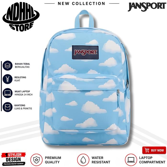 [100% REALPICT!] TAS JANSPORT SKY BLUE BACKPACK SCHOOL BAGS SUPERBREAK ORIGINAL - TAS RANSEL JANSPOR