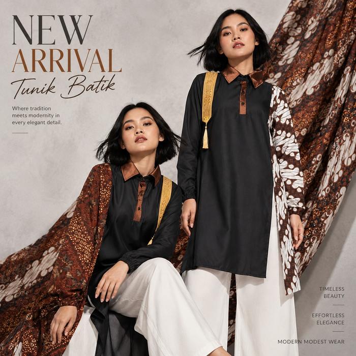 GEGGO - VEHA Tunik Wanita Allsize Bahan Katun Mix Batik Formal Non Formal Casual Nyaman di gunakan