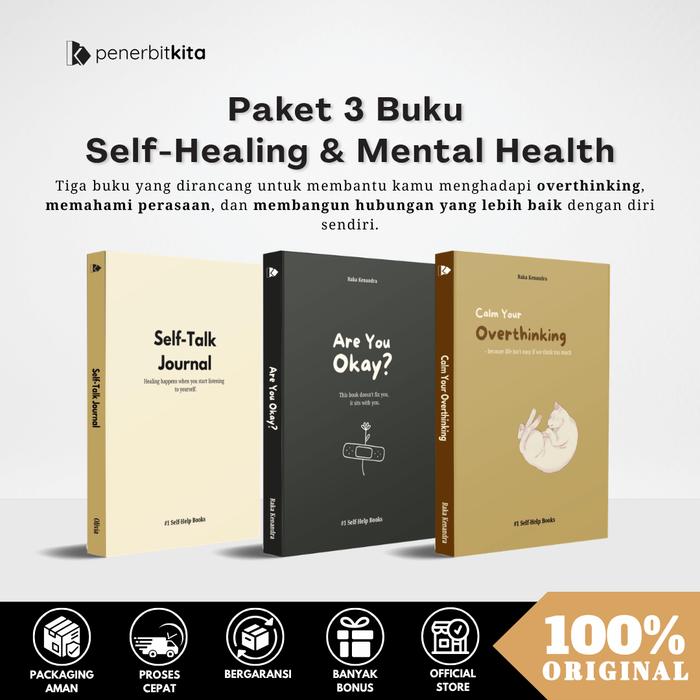 Penerbitkita - Paket 3 Buku Self Healing & Mental Health (Self Talk Journal + Are You Okay? + Calm Y
