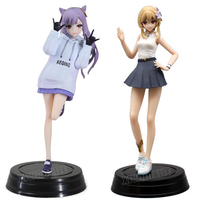 19Cm Genshin Impact Lumine Figur Anime Genshin Impact Keqing Figur