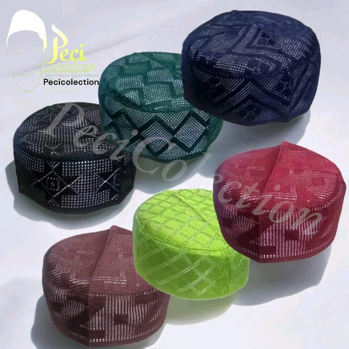 Peci Kopiah Jaring Lulu Warna Peci Lulu Warna Hitam Navy Hijau Putih Coklat Abu Maroon Muslim Songko