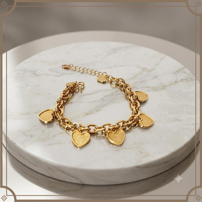 GLE08 BRACELET TITANIUM GELANG RANTAI LOVE AMULET CHAIN