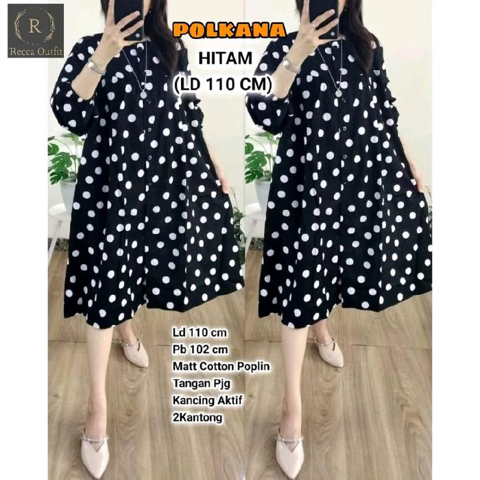 POLKANA TUNIK RAYON JUMBO MOTIF POLKADOT JUMBO WANITA CASUAL