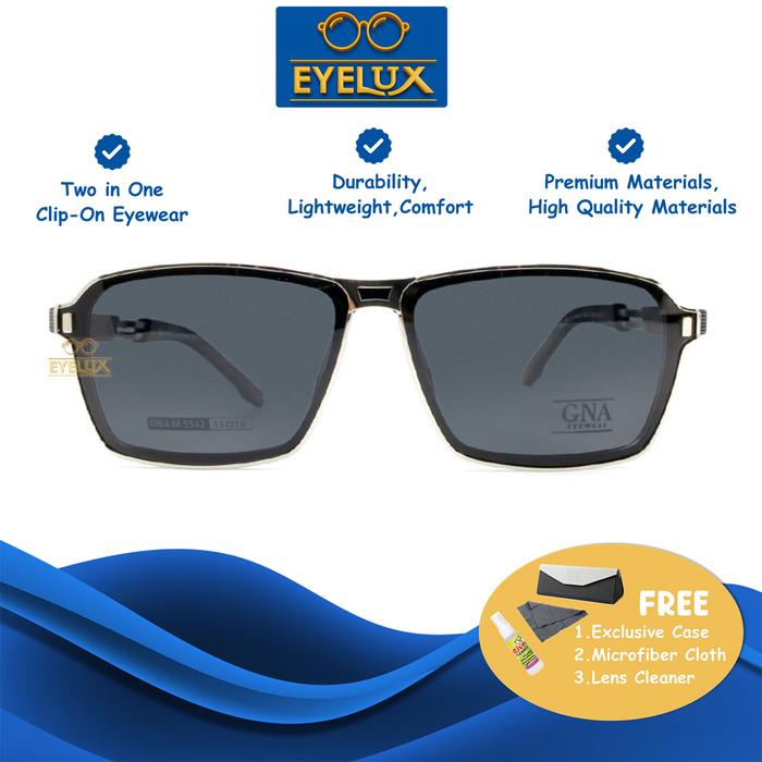GNA CLIPON UV POLARIZED / GNA M-5542 / 53-16 / Frame Kacamata GNA Eyewear ORIGINAL