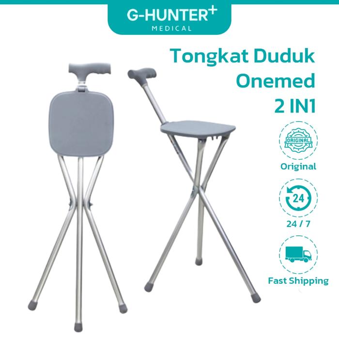 READY Tongkat + Tempat Duduk OneMed Alat Bantu Jalan / Tongkat Kursi Onemed Tongkat Duduk Tongkat Ja