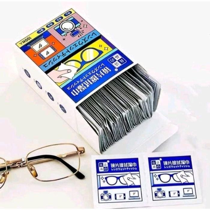 [5 Box isi 500 Pcs] Tisu Basah Pembersih Lensa Kacamata Anti Kabut Anti Fog Lap Pembersih Lensa HD K