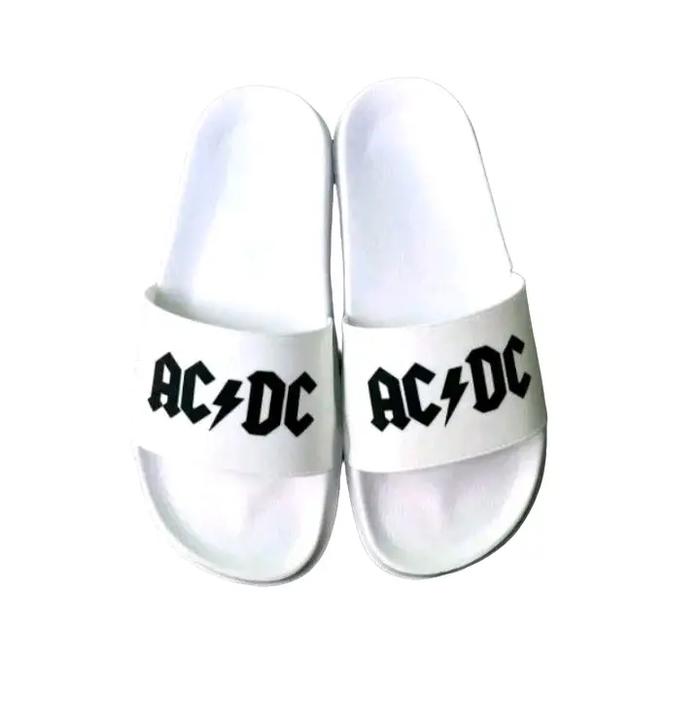 SANDAL SELOP KARET PRIA/WANITA TRENDY UNISEX AC&DC TERBARU BLACKQUIL-SOL KARET LENTUR-UPPER FULL LAP
