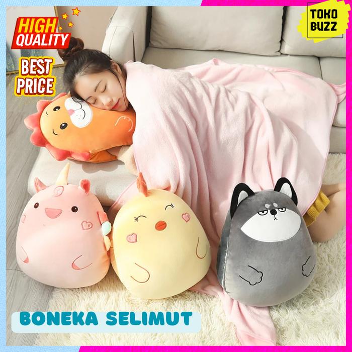 BOMUT Boneka Selimut Boneka Bantal Balmut Boneka Bulu Halus PREMIUM 2 in 1 YOUFUL Cocok buat Kado Ha