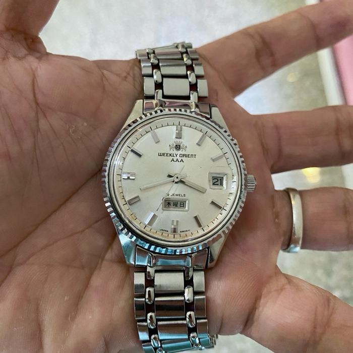 Weekly Orient AAA Day Date Vintage Watch Mesin Manual Winding Japan Made All Original Kondisi Bagus