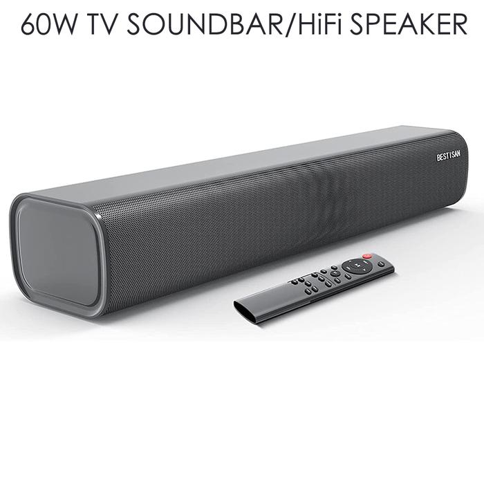 60W Soundbar HiFi Speaker 2.0 Home Theater Sound System Bluetooth
