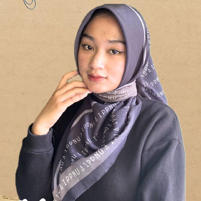 HIJAB MOTIF IPPNU 2IN1 [Gradasi] Segi Empat Lasercut Voal
