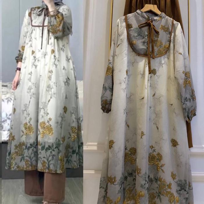 Oneset long tunik salsabila ceruti premium full puring hyget kaos resleting depan busui friendly mot
