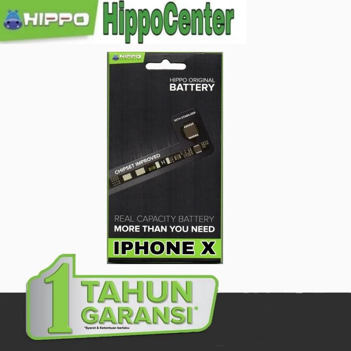 Batre Hippo Baterai iPhone X Baterai Hippo iPhoneX Hippo Original Garansi Resmi 1 Tahun