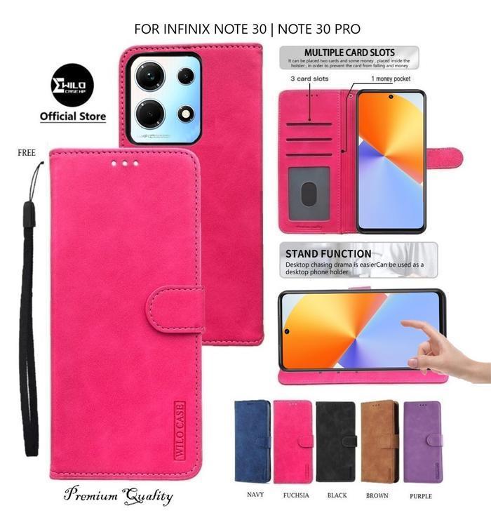 Wilocase For Infinix Note 30 | Infinix Note 30 Pro Premium Leather Case Flip Wallet Shockproof Phone