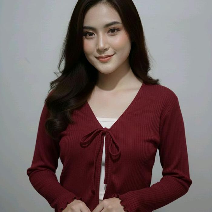 Kardigan Crop Ceyoon Korea Style Knit Mango