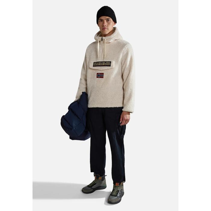 Napapijri T-Burgee HZH Hoodie Original Pria Sherpa Fleece Musim Dingin Lembut dan Hangat