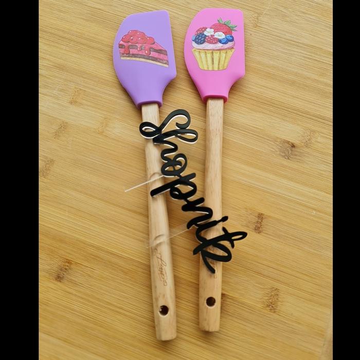 spatula motif cake Wood Handle Spatula Silikon