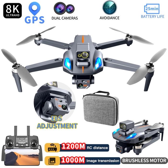 Baru 1.2 K911 MAX GPS Drone 8K Profesional Kamera Dual HD FPV 1200Km