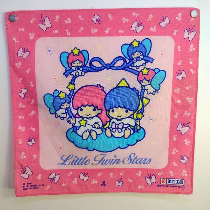 little twins kiki lala sanrio sapu tangan pL 20x20cm original