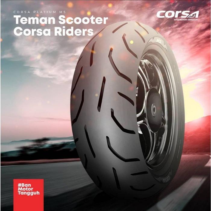 SNI Ban CORSA TUBELESS 100/90-12 PLATINUM M5 Medium Compound Ban Motor SCOOPY, FREEGO tubles Depan /