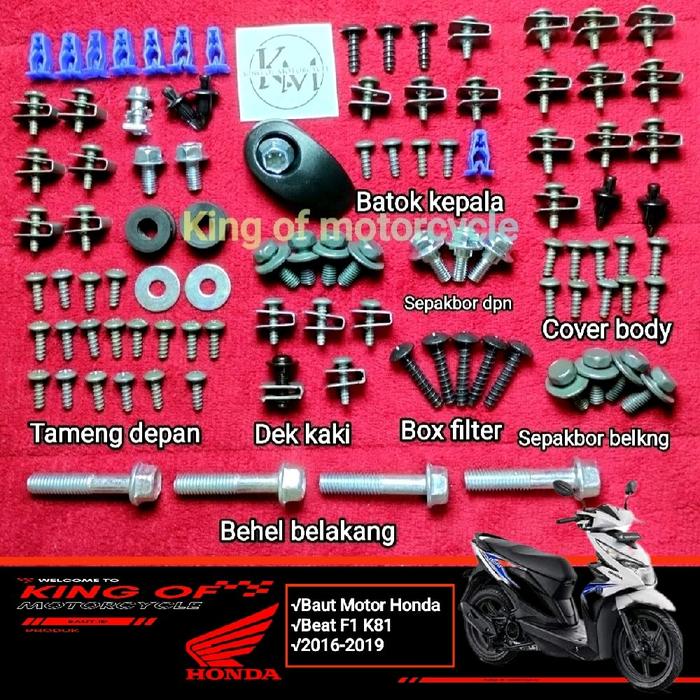 COD Baut body lengkap honda Beat FI 2016-2019_Baut Baud Fullset honda beat FI esp