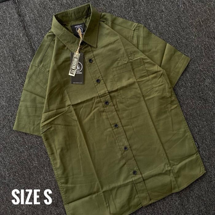Kemeja Polos Cowok Volcom Premium
