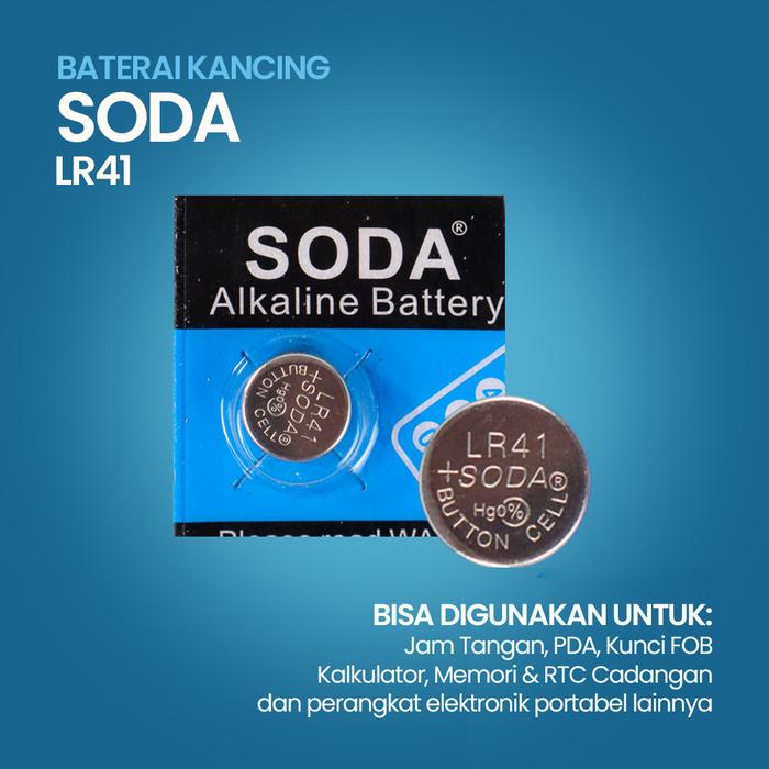 MalakuMall | Baterai Kancing LR41 | Button Cell 1.5V Alkaline | Baterai Jam Mainan Elektronik