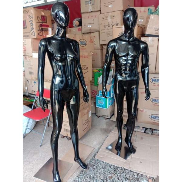 New Patung Manekin Full body Fiber hitam premium dewasa jari karet import