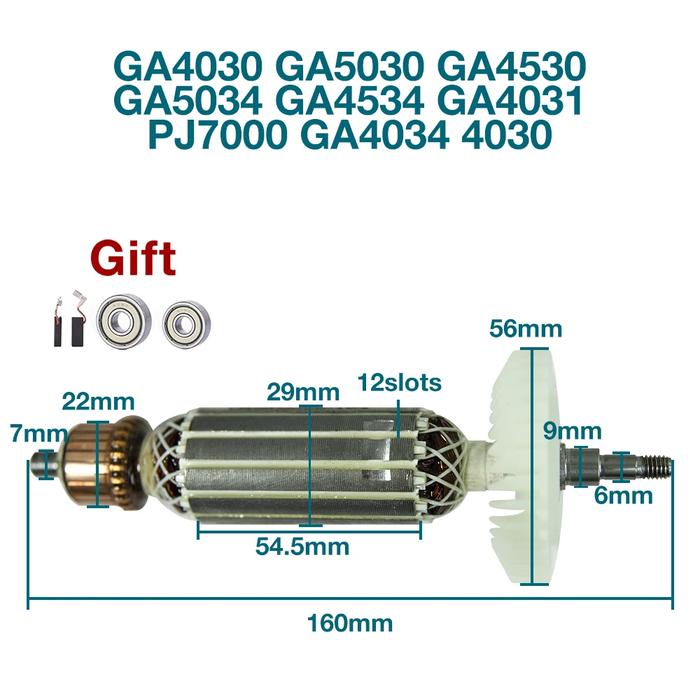 Anchor Replacement Accessories for Makita GA4030 GA5030 GA4530 GA5034 GA4534 GA4031 PJ7000 GA4034 40