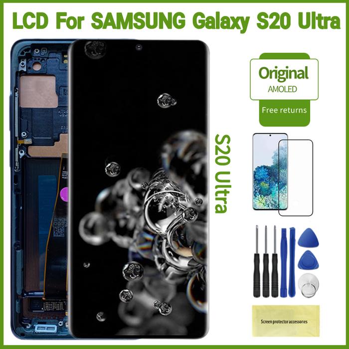 Original S20 Ultra 5G Display For Samsung Galaxy S20 Ultra With Frame