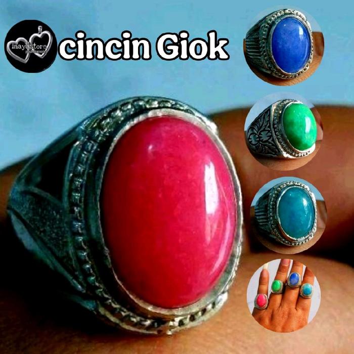 CINCIN GIOK CINA / GIOK BURAMA / GIOK BIRU GIOK HIJAU GIOK MERAH DIM 18 Batu
