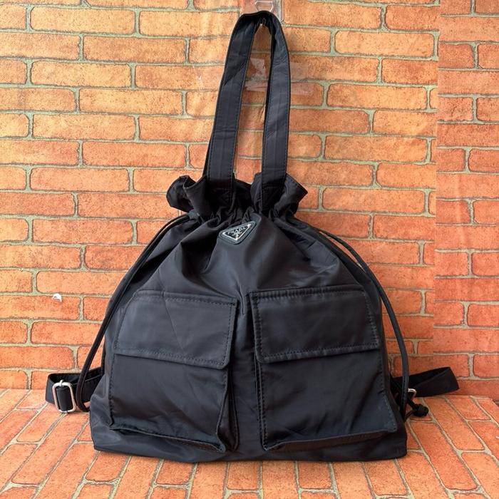 TAS TOTE RANSEL PRADA MILANO WANITA SECOND BRANDED NILON HITAM / TAS WANITA DUA FUNGSI BISA RANSEL D