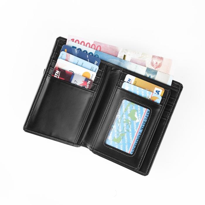 Dompet Medium Pria Wanita Kulit Asli Dengan Sisipan Tengah