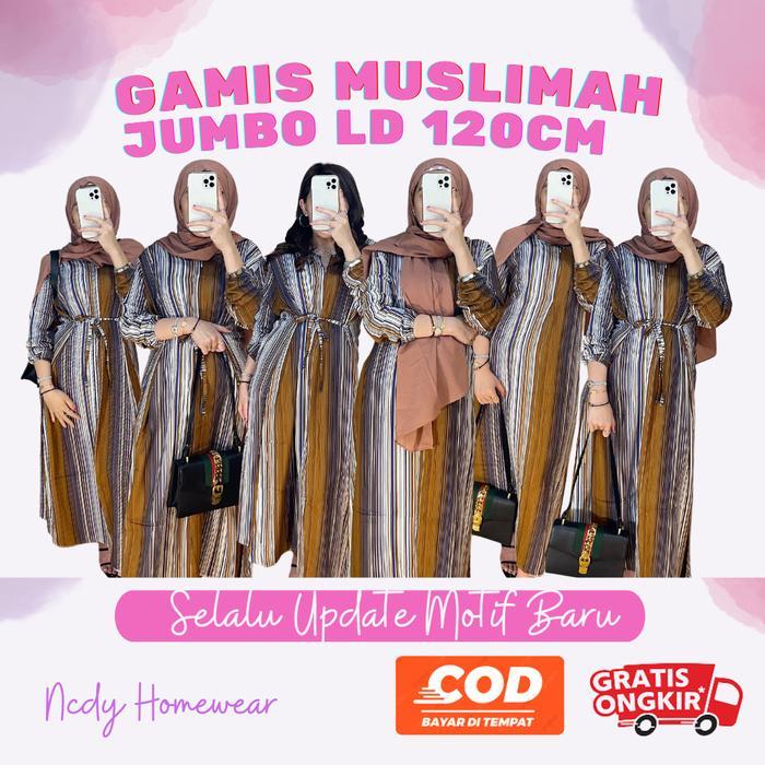 NCDY HOMEWEAR DRESS PANJANG MUSLIMAH DASTER LENGAN PANJANG GAMIS RAYON Cantik Wanita Motif