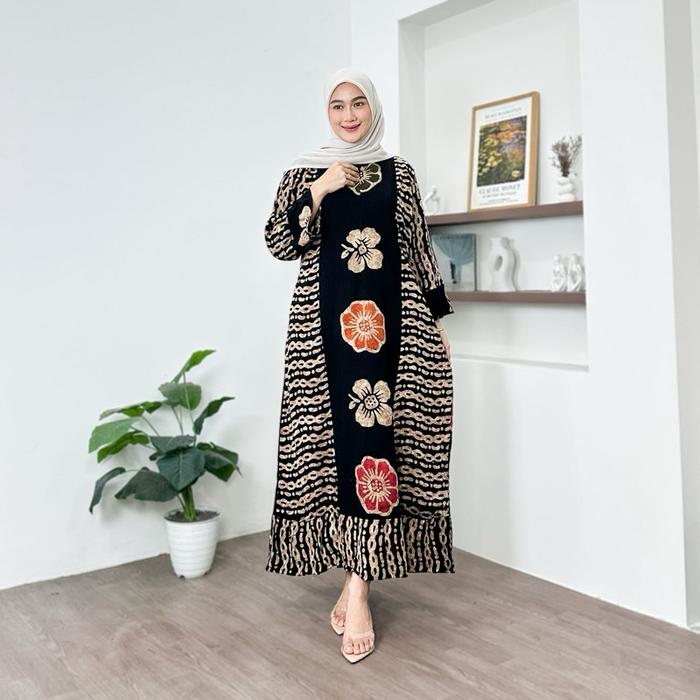 ￼daster Maura jumbo daster Maura batik daster jumbo lengan panjang daster jumbo daster kekinian