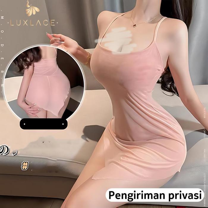 9213 Luxlace Baju Tidur Meong Minji Piyama Ungu Piyama Dinas Malam Piyama Silk Dress Pajamas Baju Ti