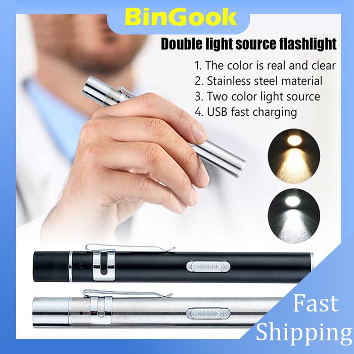 Senter Dokter Medical Led Pen Senter Medis Mata Diagnosa Hiking Camping Flashlight Penlight Usb