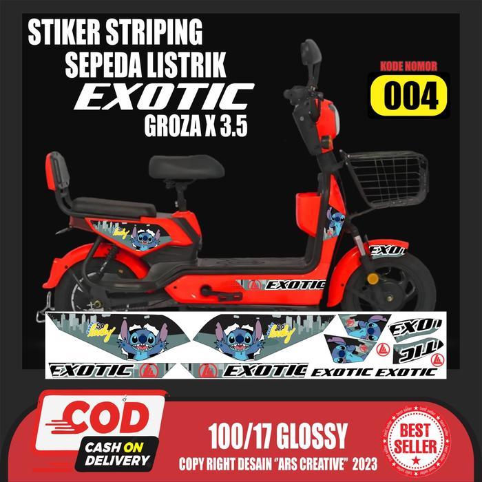 Stiker Striping Sepeda Listrik Exotic Groza 3.5 Variasi ARS002 STITCH