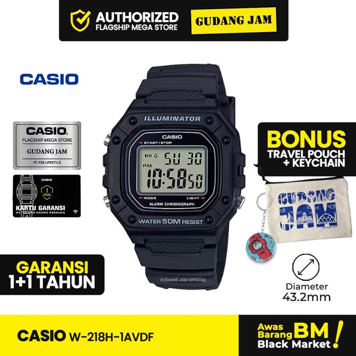 Jam Tangan Casio W-218H-1AVDF W-218H W-218 W218H W 218H