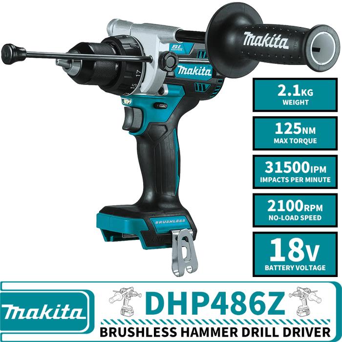 Makita DHP486Z Alat Listrik Lithium LXT 18V Driver Bor Palu Tanpa