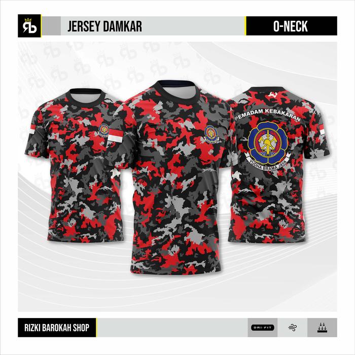 JERSEY OBLONG DAMKAR LORENG FULL PRINT/KAOS DAMKAR FULL PRINT /JERSEY SANTAI DAMKAR/SERAGAM KEBAKARA
