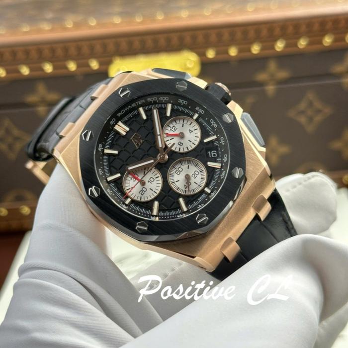 AP CHRONOGRAPH SWISS Audemars  26420 Rose Gold Watch Black Dial APP Factory 43mm